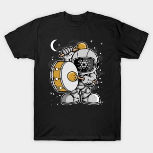 Astronaut Drummer Cardano ADA Coin To The Moon Crypto Token Cryptocurrency Blockchain Wallet Birthday Gift For Men Women Kids T-Shirt